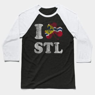 Love St Louis Flag Irish Shamrock St Patricks Day Baseball T-Shirt